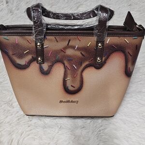 Shoe Bakery Brown Chocolate Mini Tote Crossbody Candy Sprinkle Hand Bag Birthday